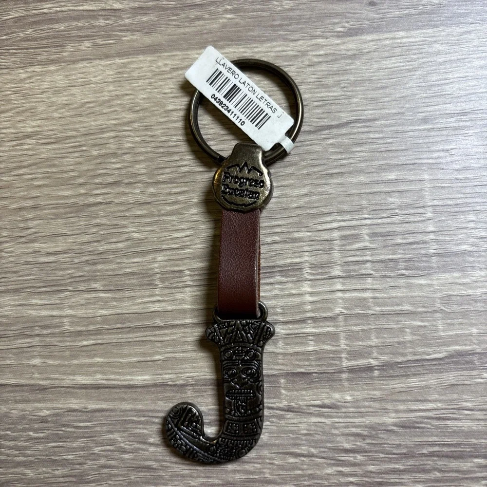 Brass keychain With The Letter J